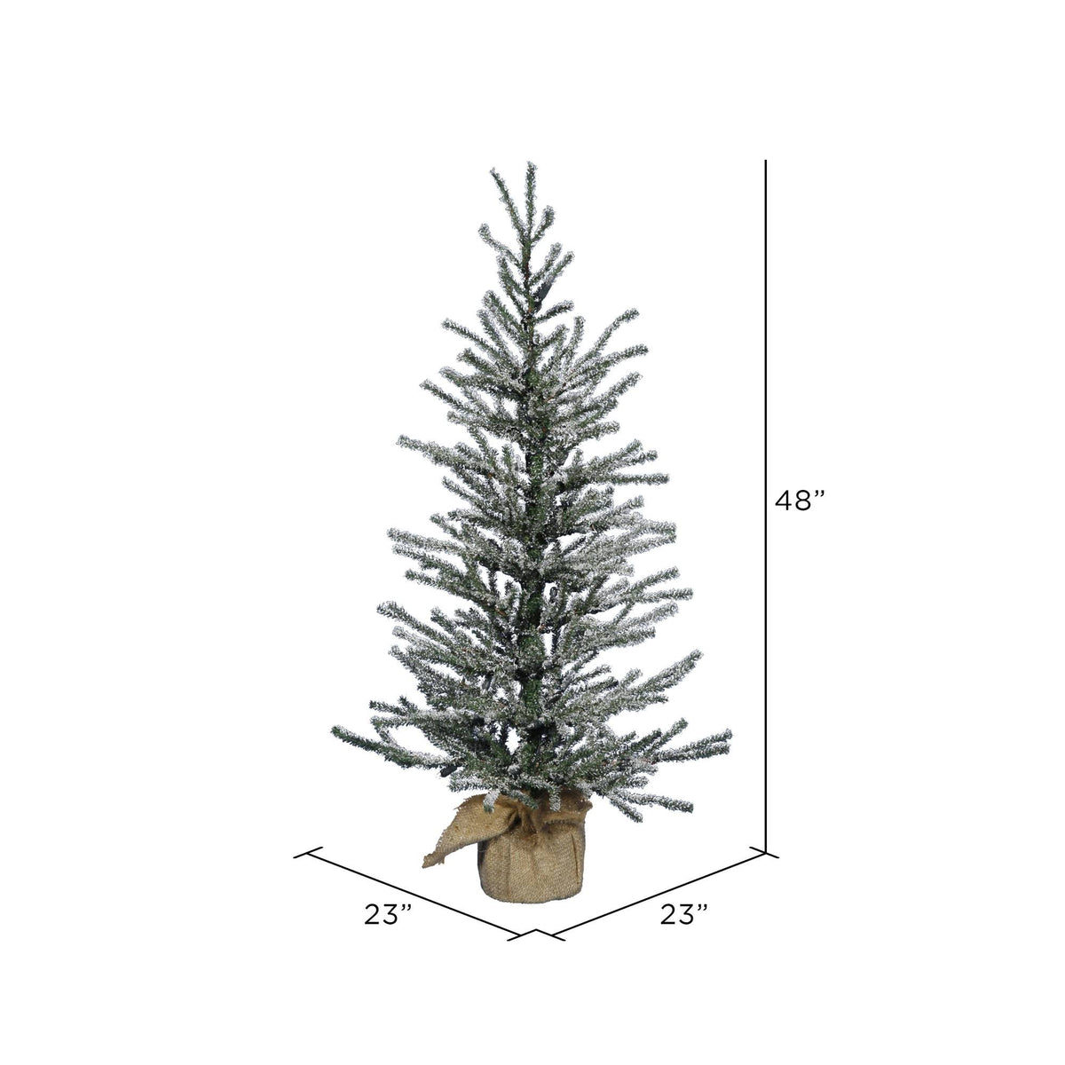 48x22 Frosted Artificial Christmas Tree with 70 Clear Lights W116