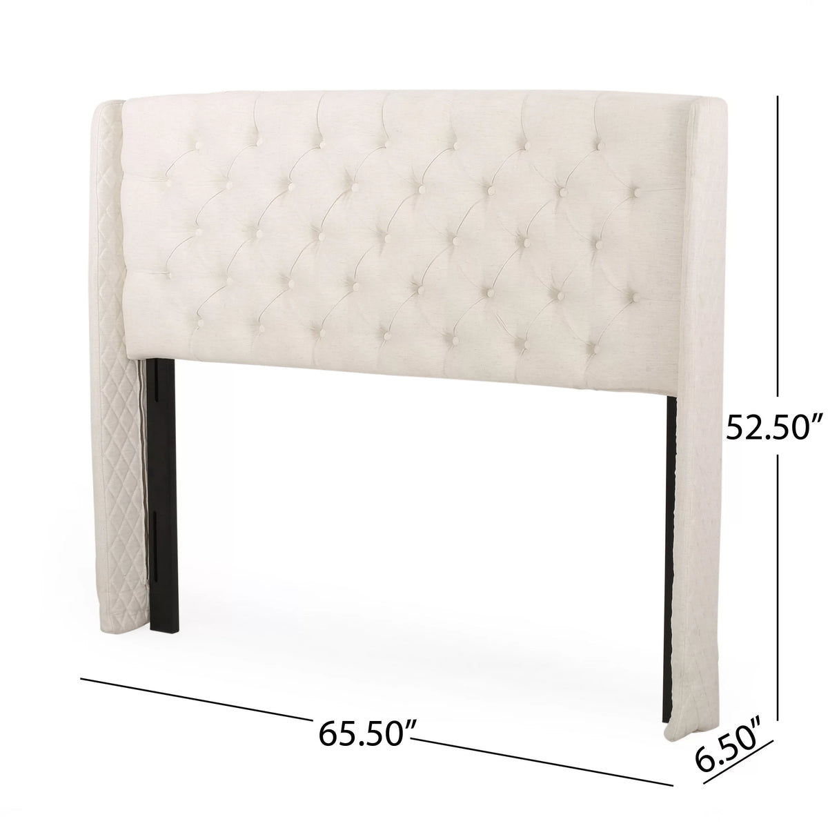 Full/Queen Tufted Wingback Fabric Headboard L296019