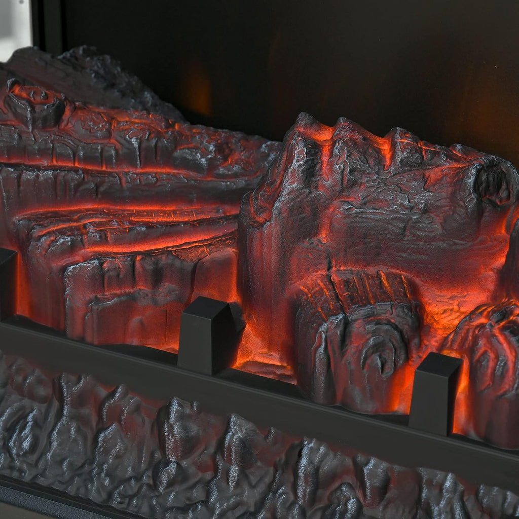 Black Freestanding Electric Fireplace Heater, 1400W W4755