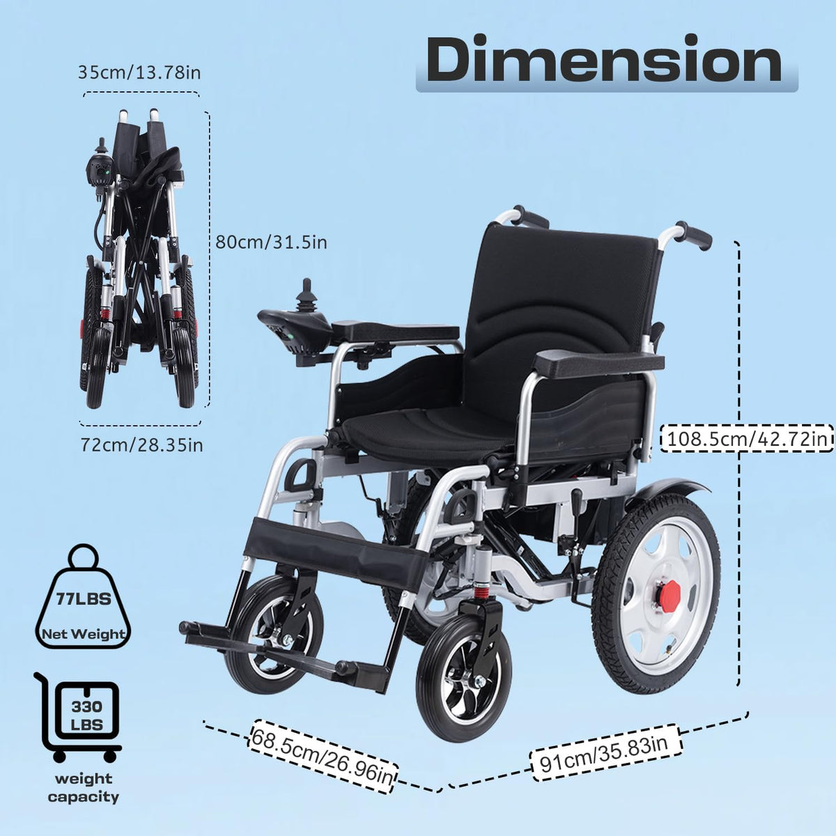 Lightweight Foldable Electric Wheelchair J136