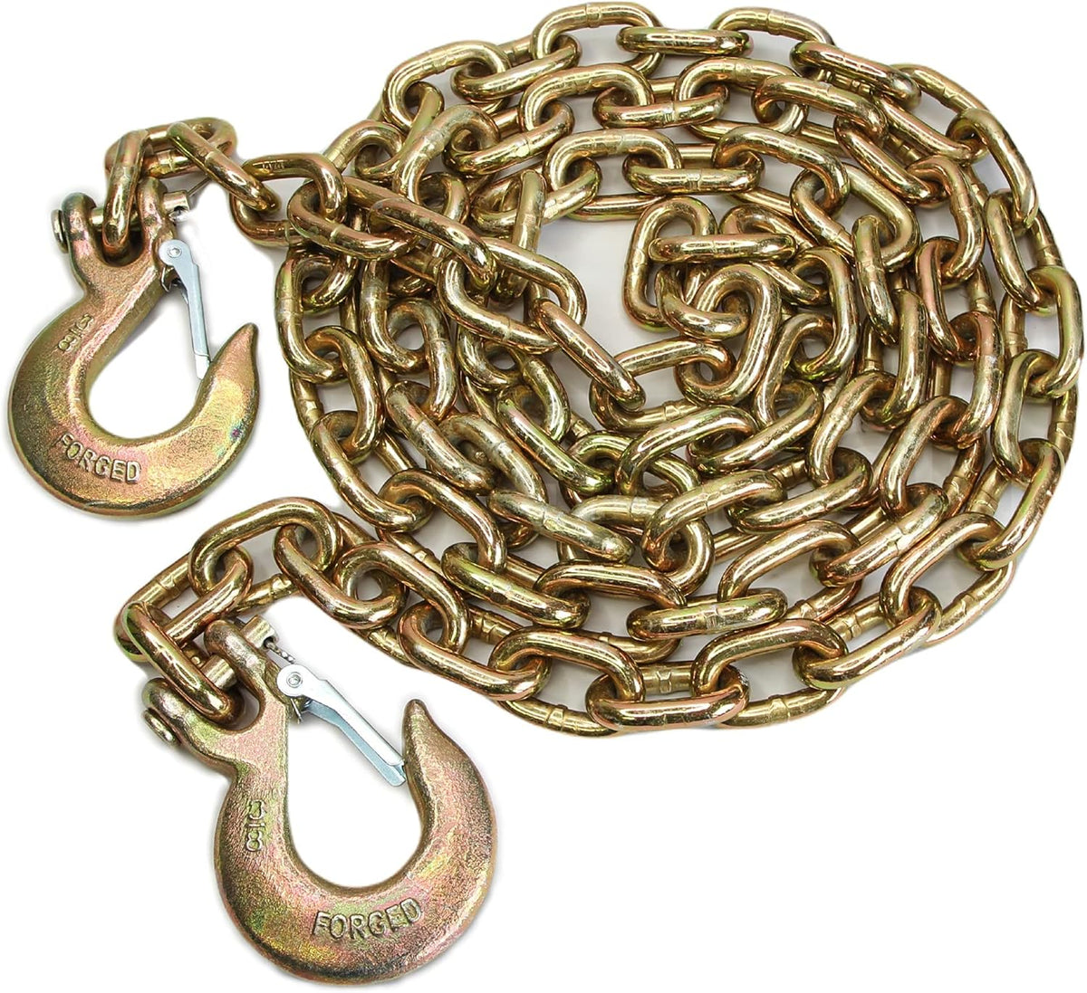 3/8" 10' Grade 70 Binder Chain with Grab and Sling Hooks, Pack of 2 Y709