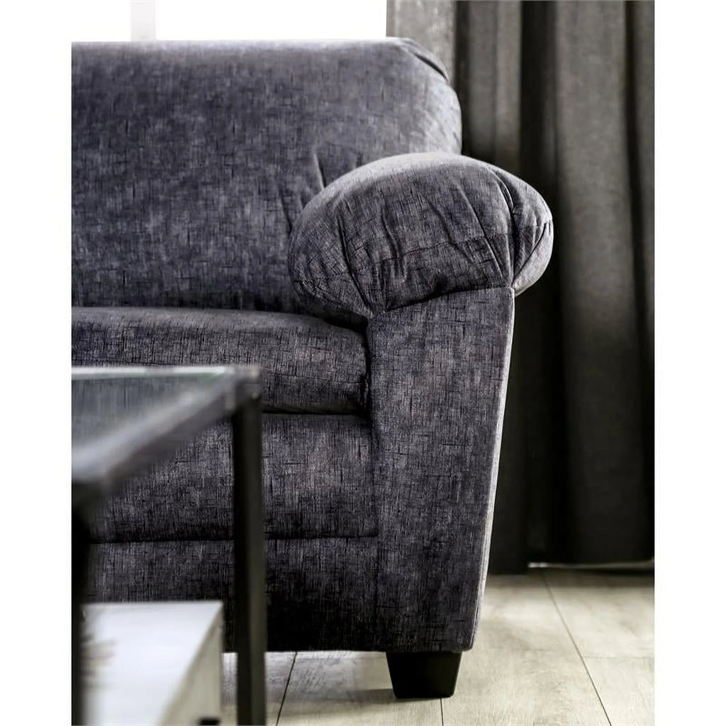 Charcoal Fabric Upholstered Sofa J8476