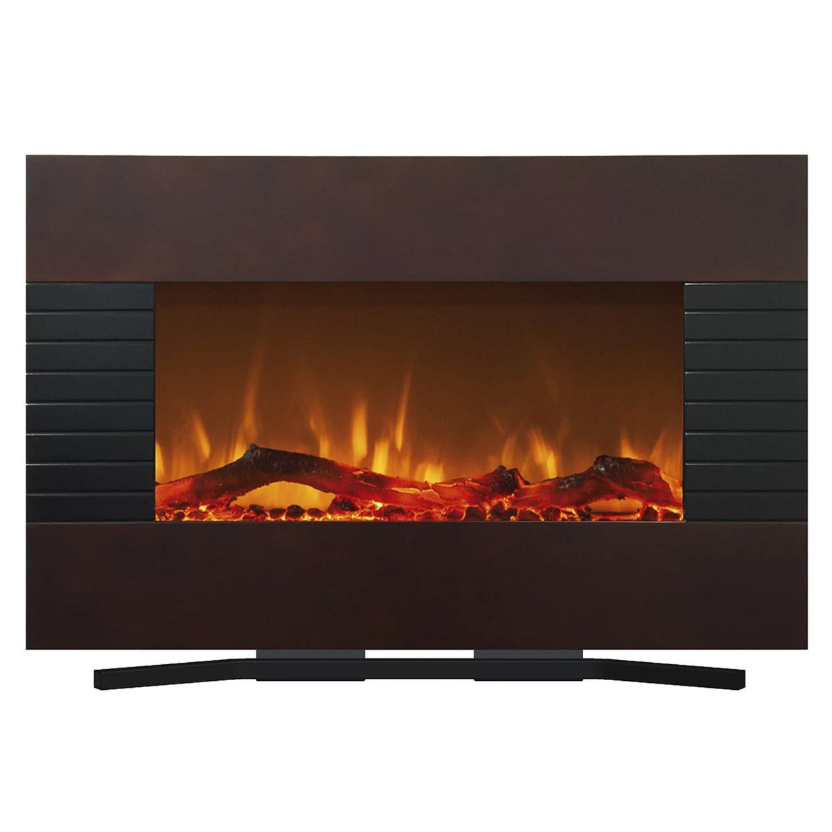 36" Mahogany Electric Fireplace with Wall Mount & Floor Stand D13593