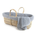 Grey Cable Knit Moses Basket and Bedding Set E9892