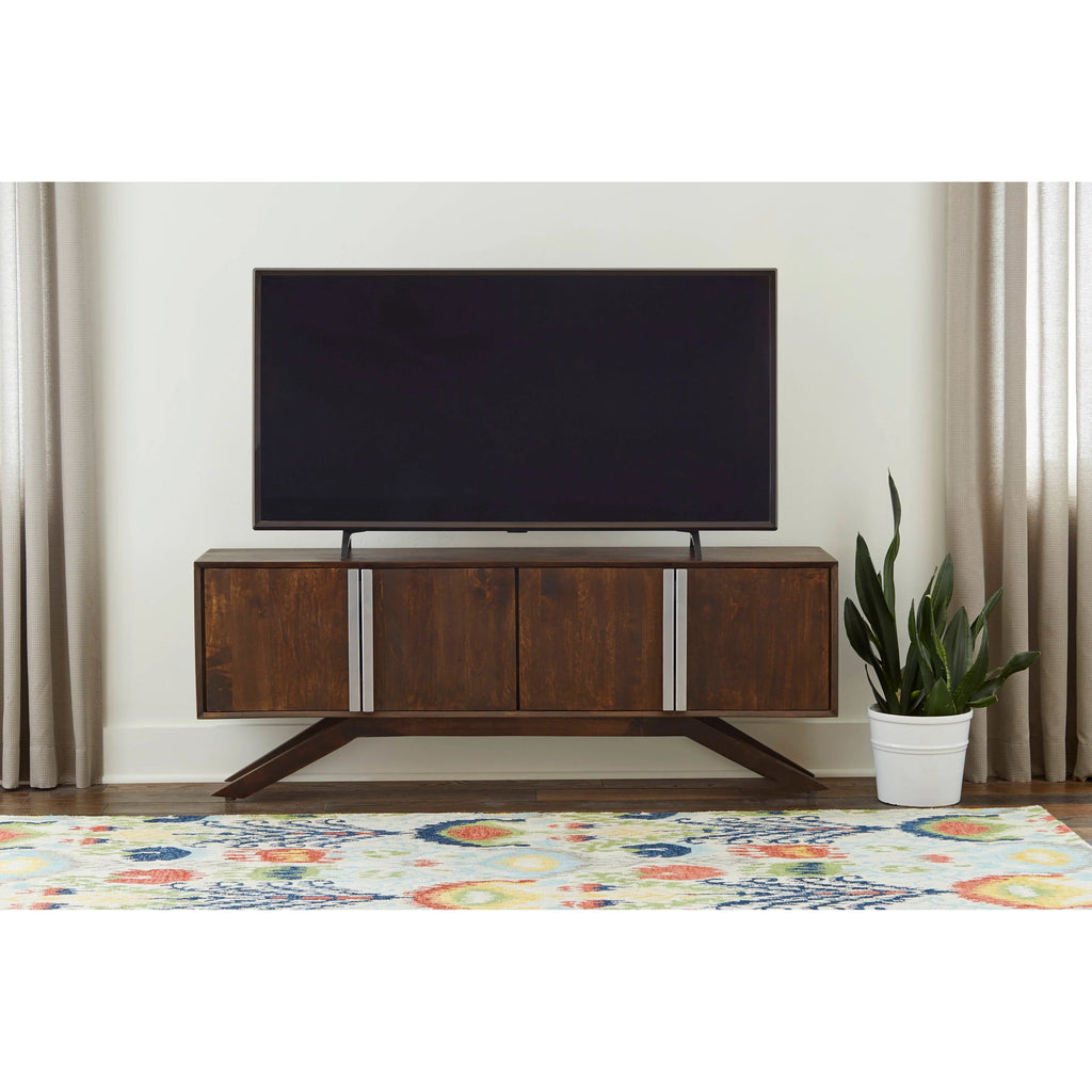 59" Wide Solid Wood Walnut TV Stand F967165