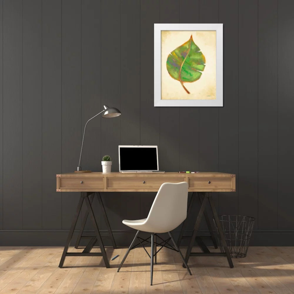 White Modern Wood Framed Art Print F3138