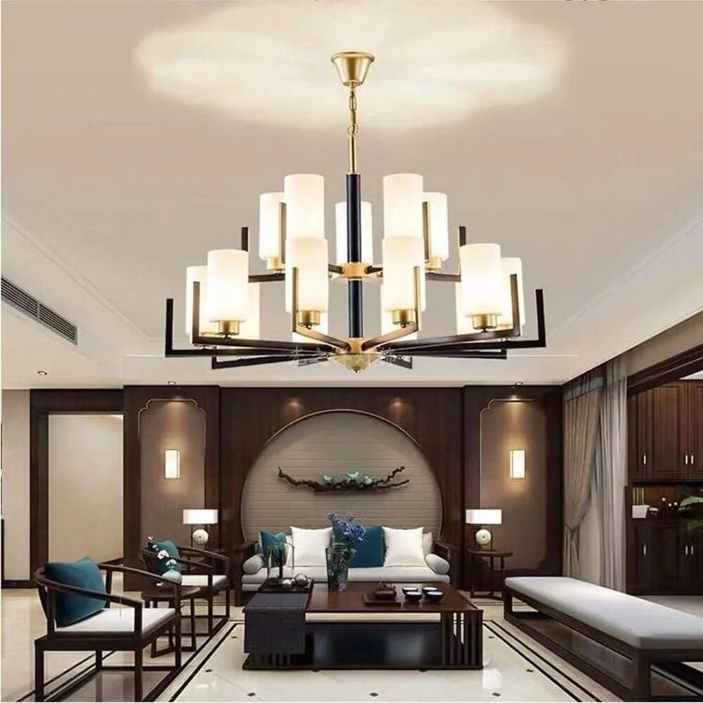 Chandelier with White Shade T32119