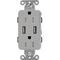 Gray USB Tamper-Resistant Receptacles S6589