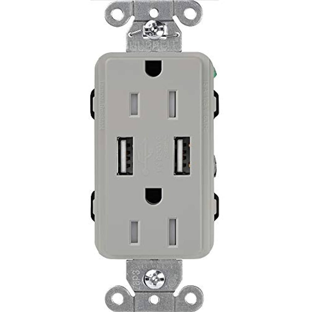 Gray USB Tamper-Resistant Receptacles S6589
