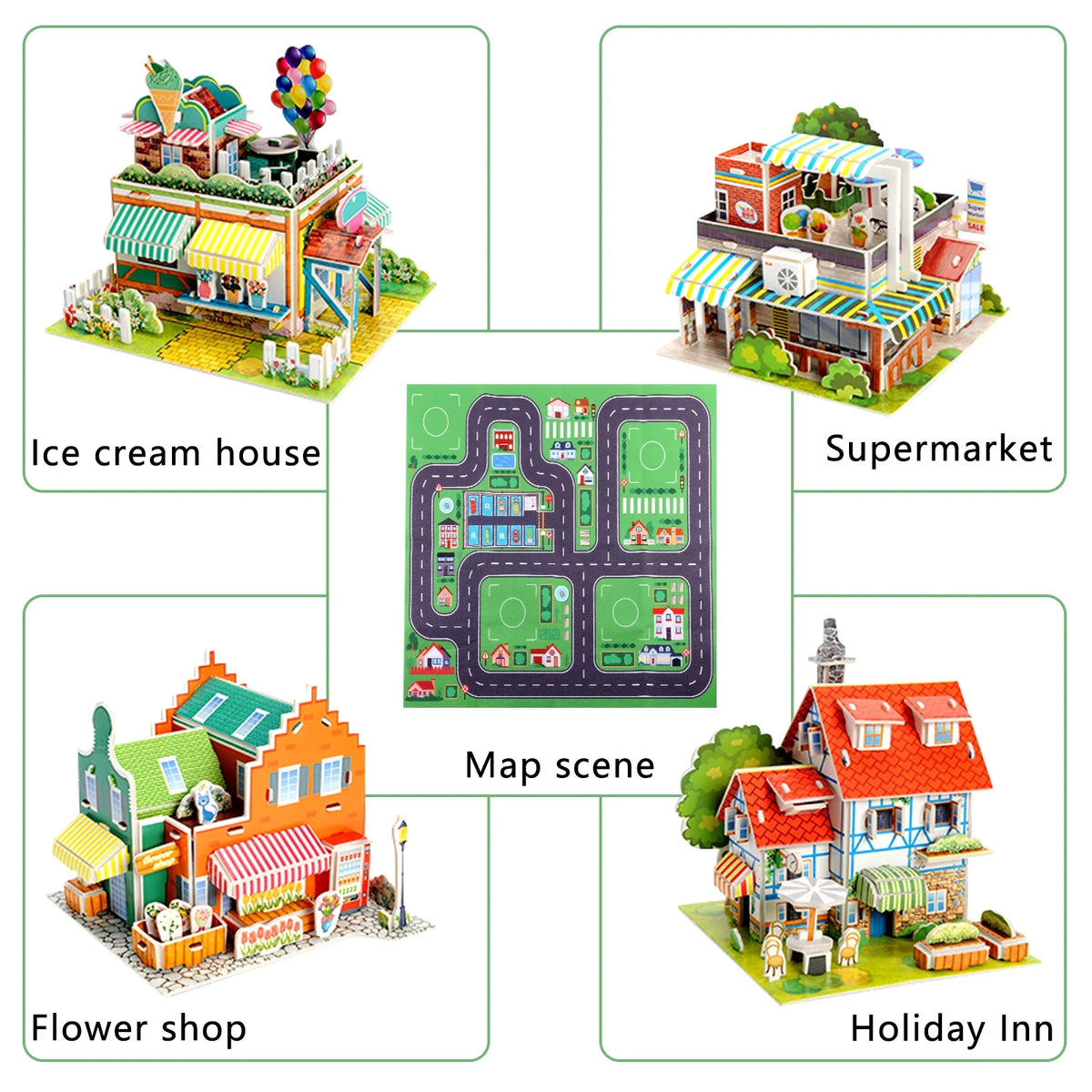 Building Blocks Set with 5 Toy Cars Y2960