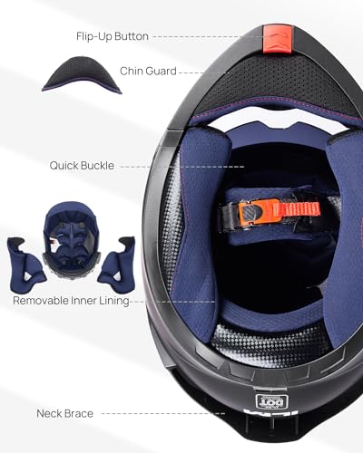Matte Black Modular Full Face Motorcycle Helmet Z109