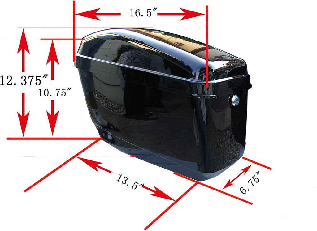 Hard Motorcycle Saddlebags with Mounting Kit Black Z158