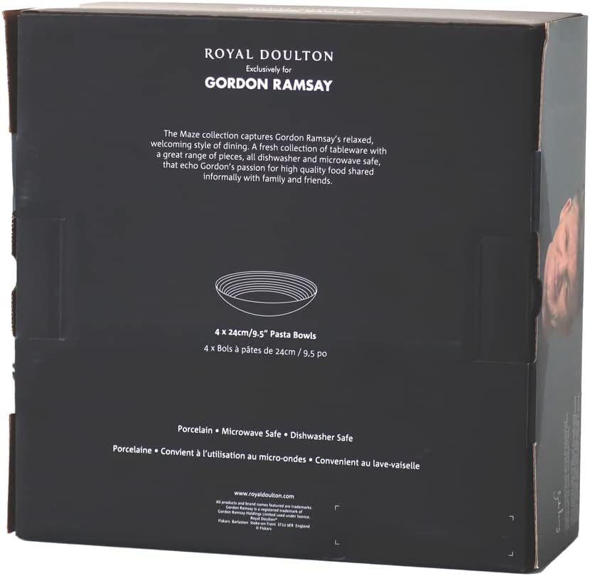 Set of 4 Blue Pasta Bowl, 9.5" A479859