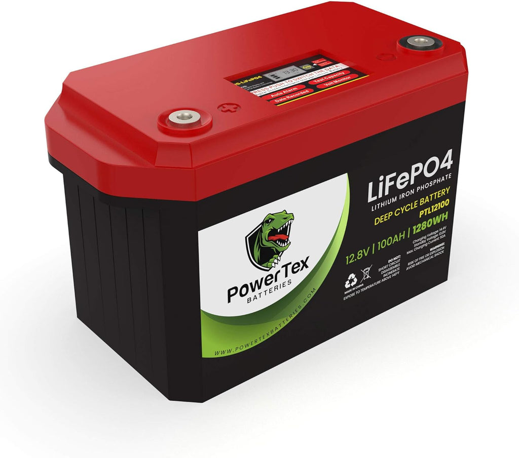 12V 100Ah 1224Wh LiFePO4 Deep Cycle Rechargeable Battery O84323