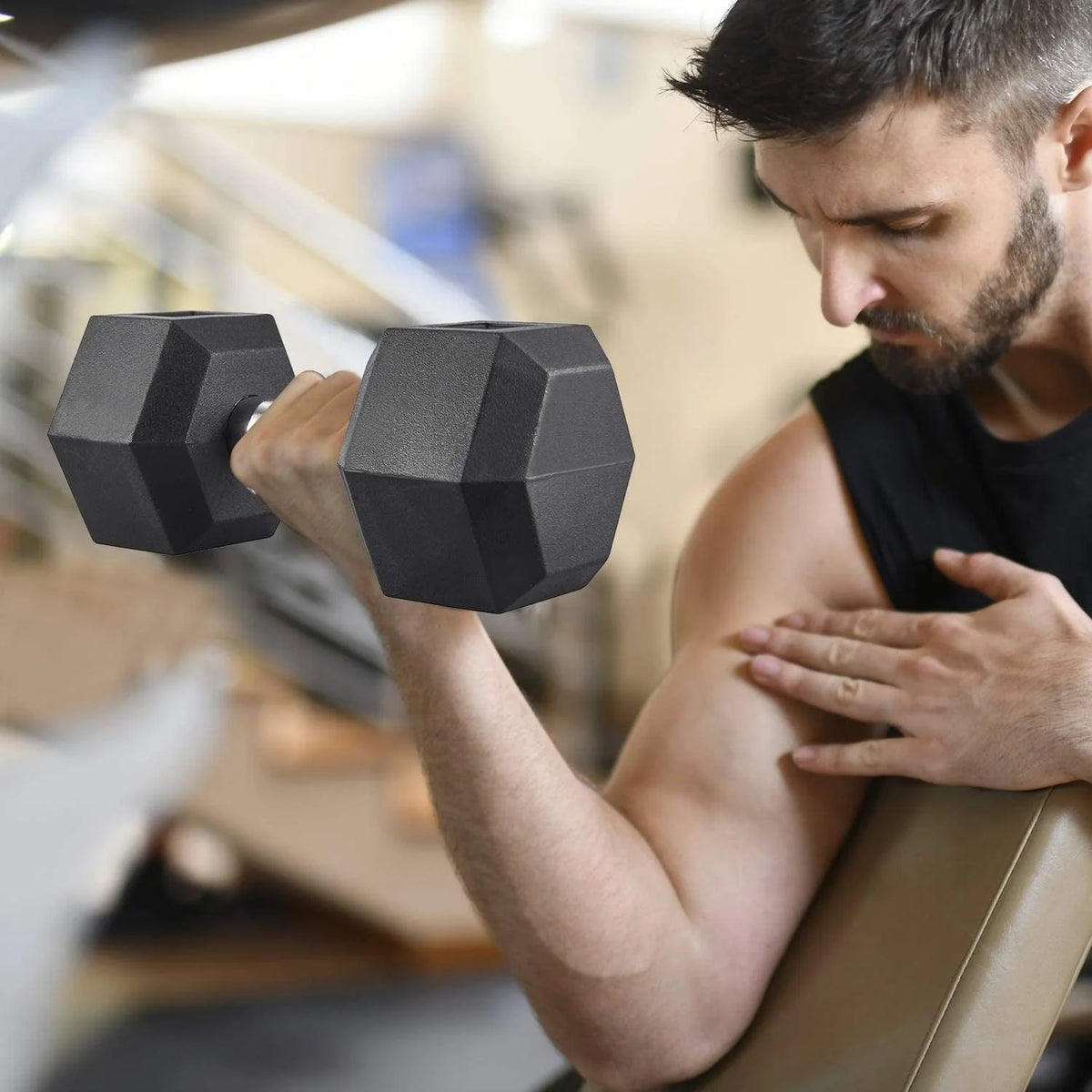 15lb Rubber Hex Dumbbell Set of 2 S3071