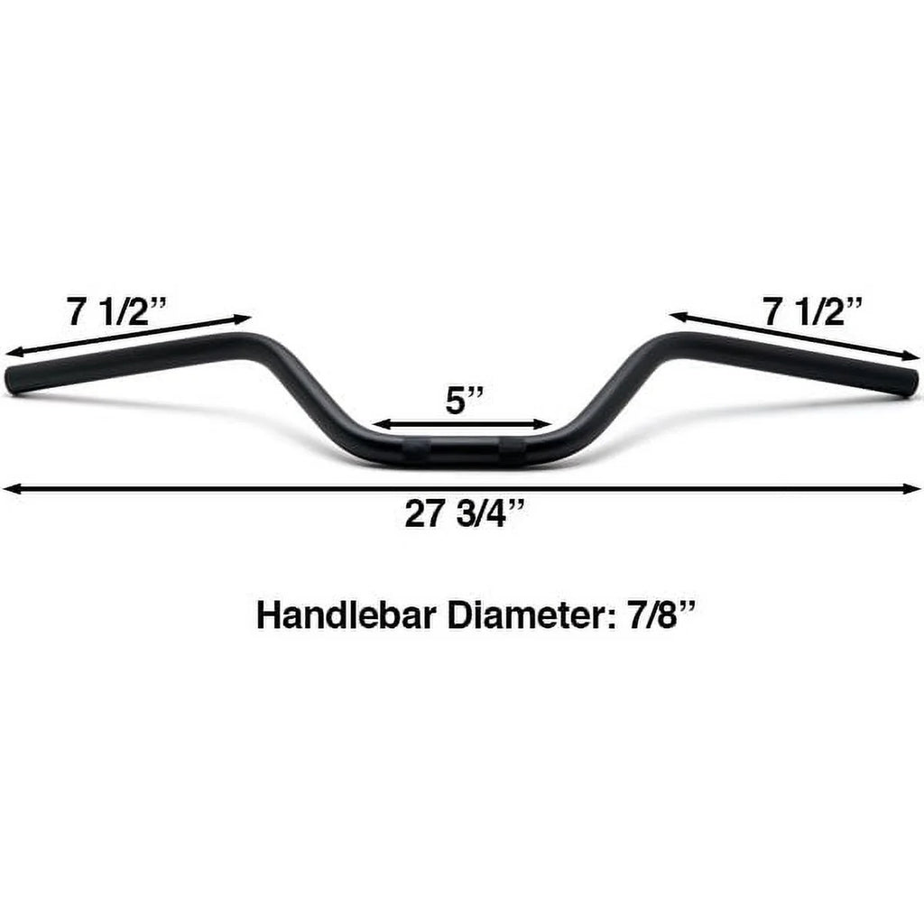 7/8" Black Motorcycle Handlebar W3819