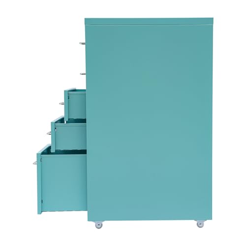 Grey Metal 5 Drawers File Storage Cabinet with Wheels S813545
