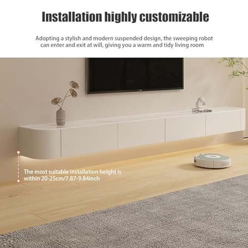 Grey 120cm Wall Mounted TV Stand with Drawers L792