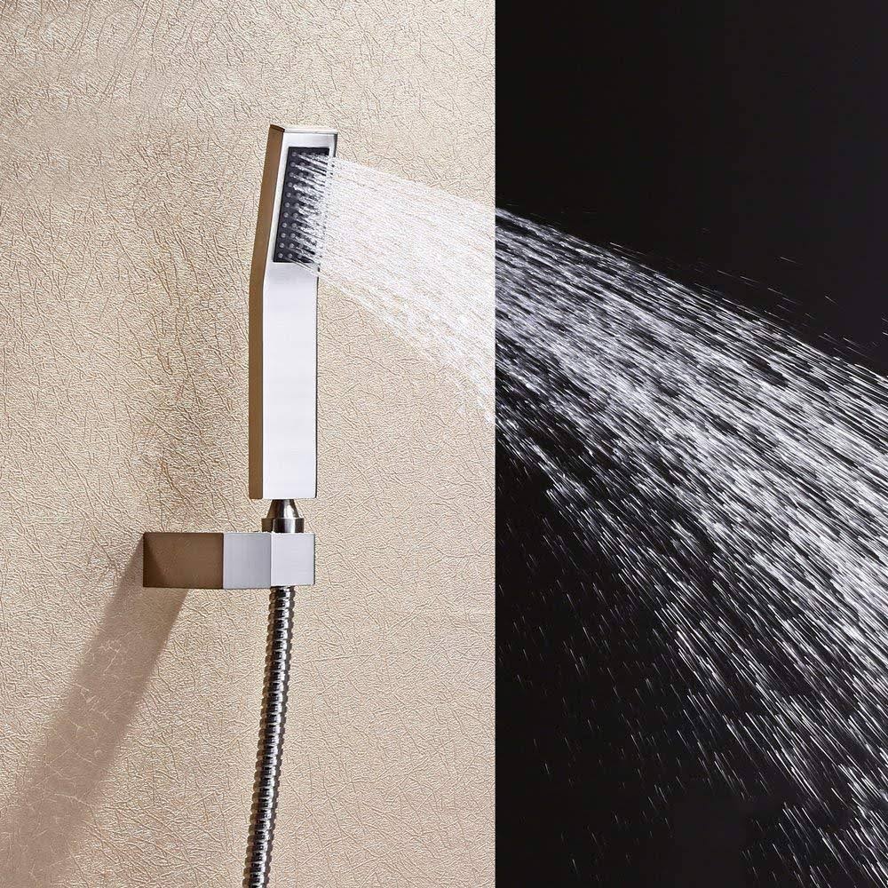 Gold 10 inch Rainfall LED Shower Head with Brass Handheld Shower F430