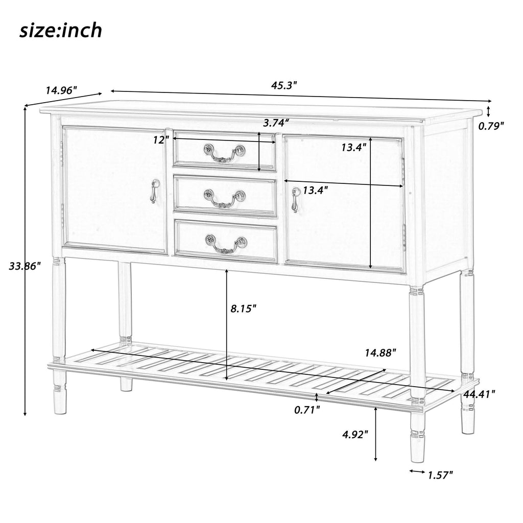 Black 45-Inch Solid Wood Console Table L9150