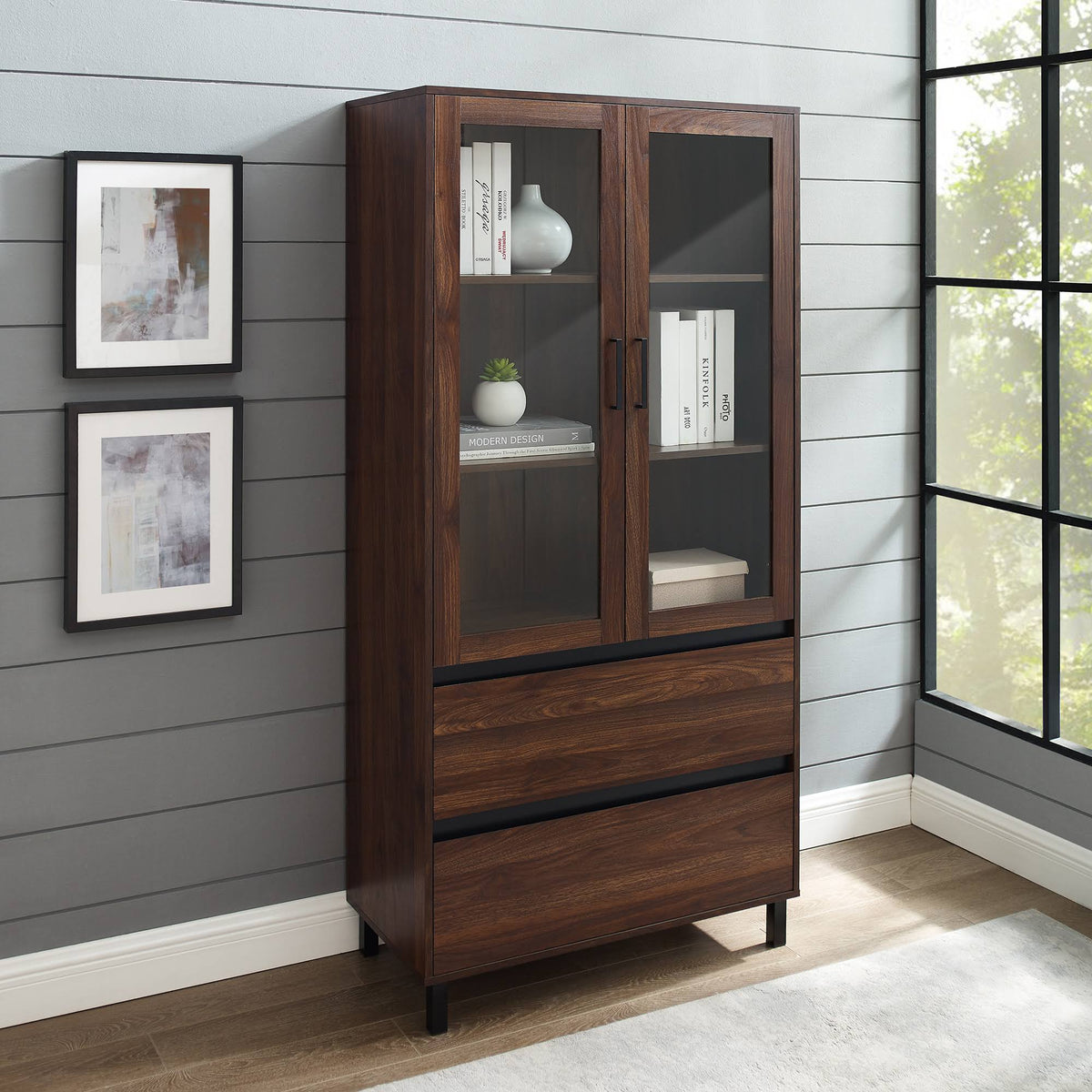 Glass Door Storage Hutch P674