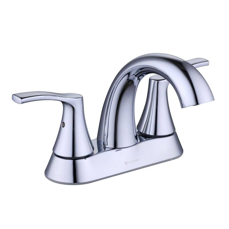 Centerset Double-Handle High-Arc Bathroom Faucet in Chrome N1793