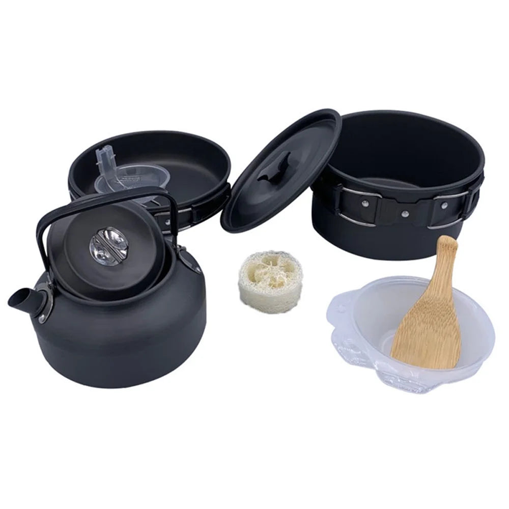 Portable Camping Cookware Set with Alumina Pot and Frying Pan L4145