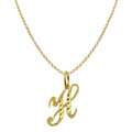 14K Yellow Gold Diamond-Cut Initial Pendant with 16" Chain Necklace T6029