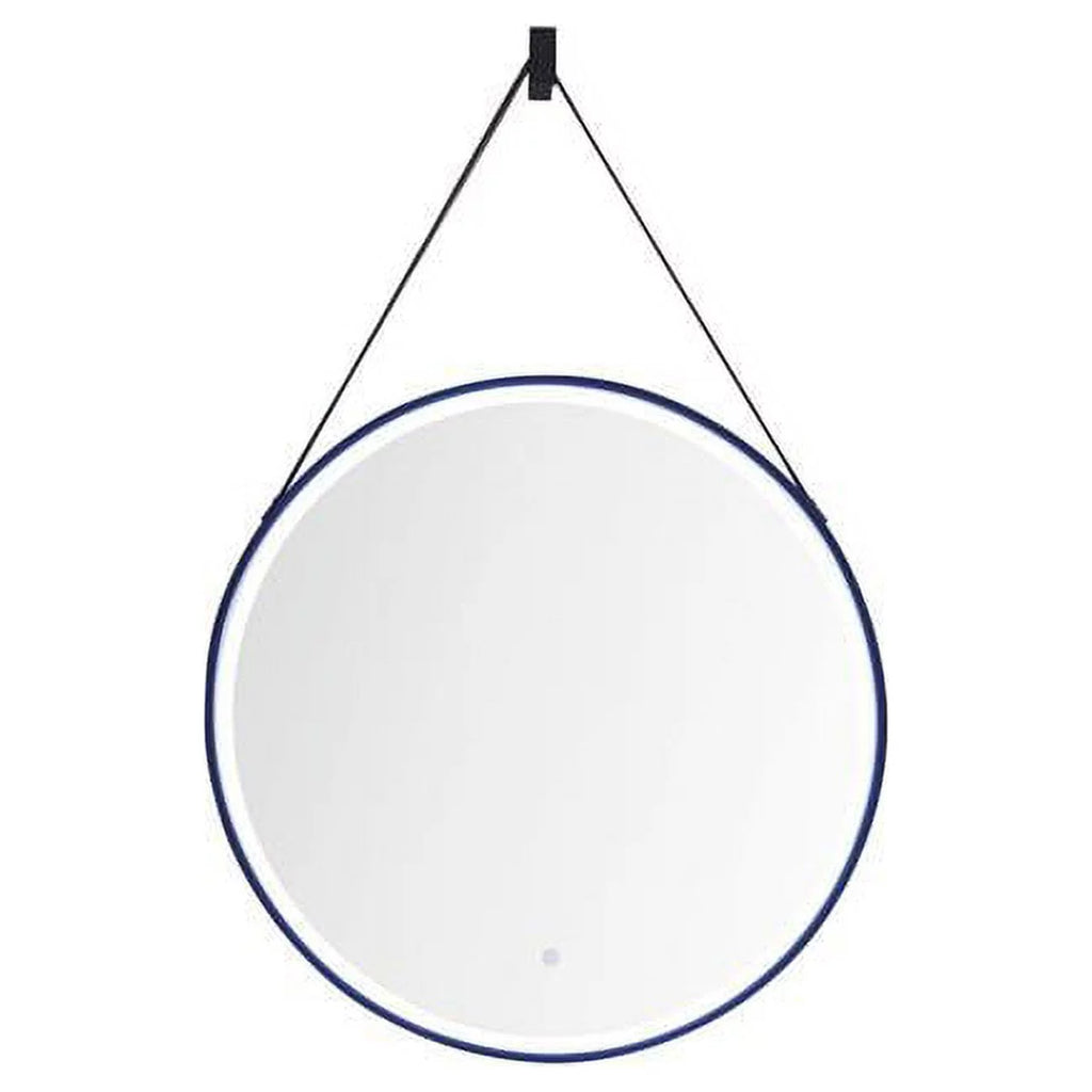 Matte Black Round LED Mirror J935665