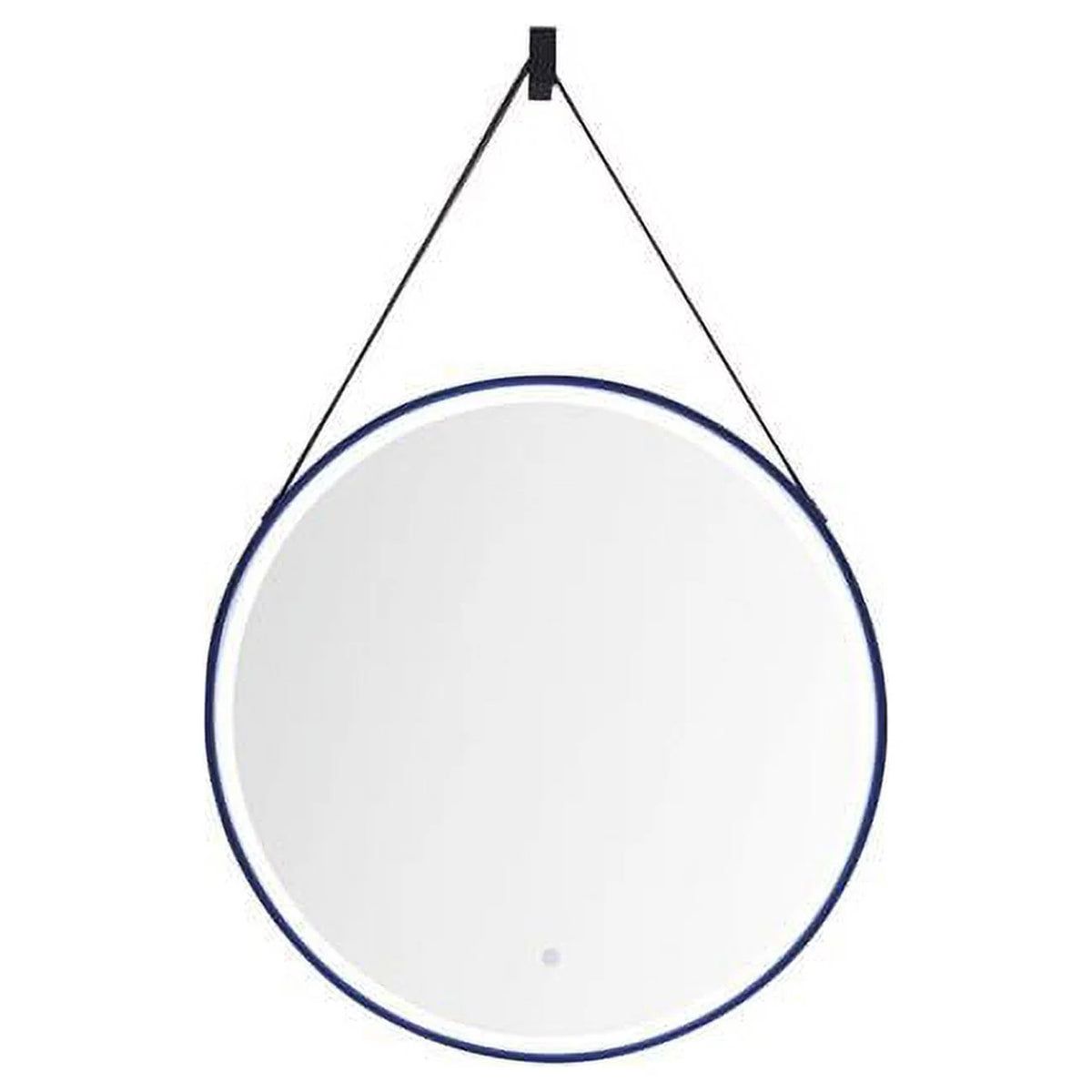 Matte Black Round LED Mirror J935665