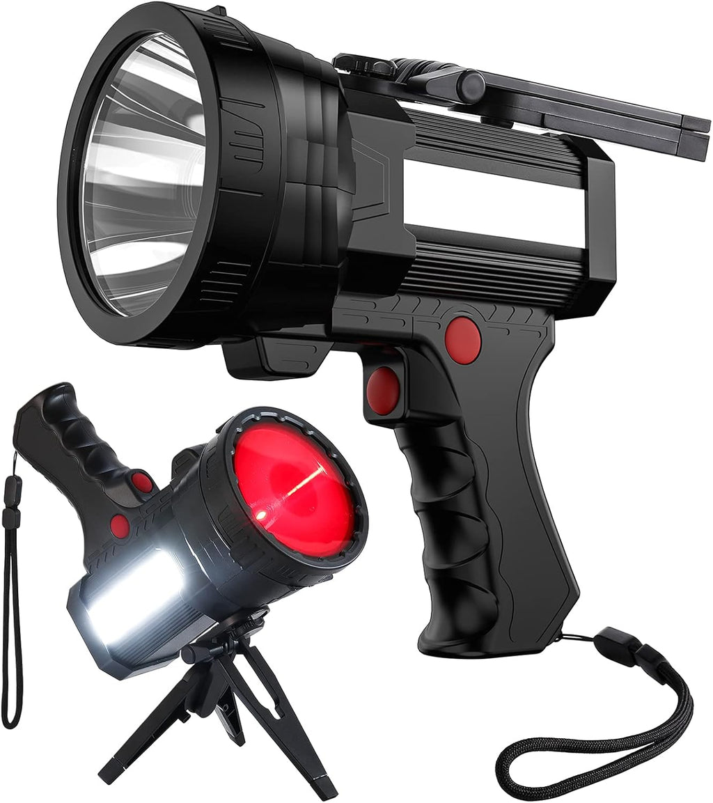 Rechargeable 100000 Lumens LED Spotlight with Red Lens L38685