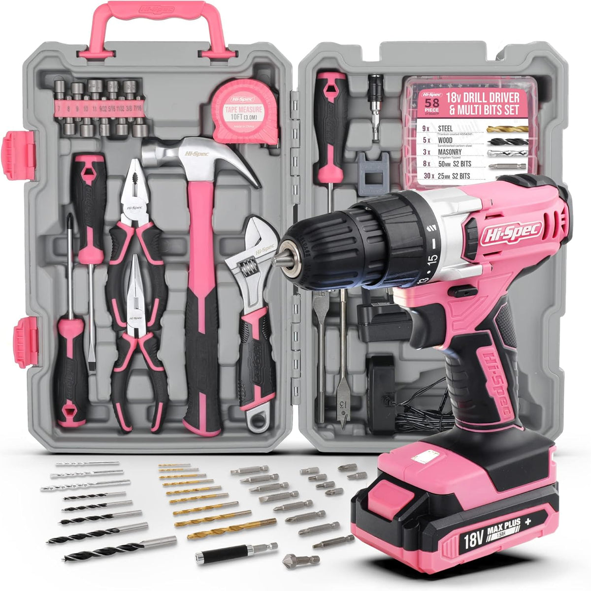 81 Piece Home & Garage Tool Kit with 18V Drill Driver C9728