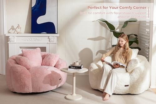 Beige Floral Shaped Bean Bag Sofa P146788
