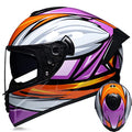 Motorcycle Sport Full Face Helmet, Dual Visor Adult Lightweight Helmet R754