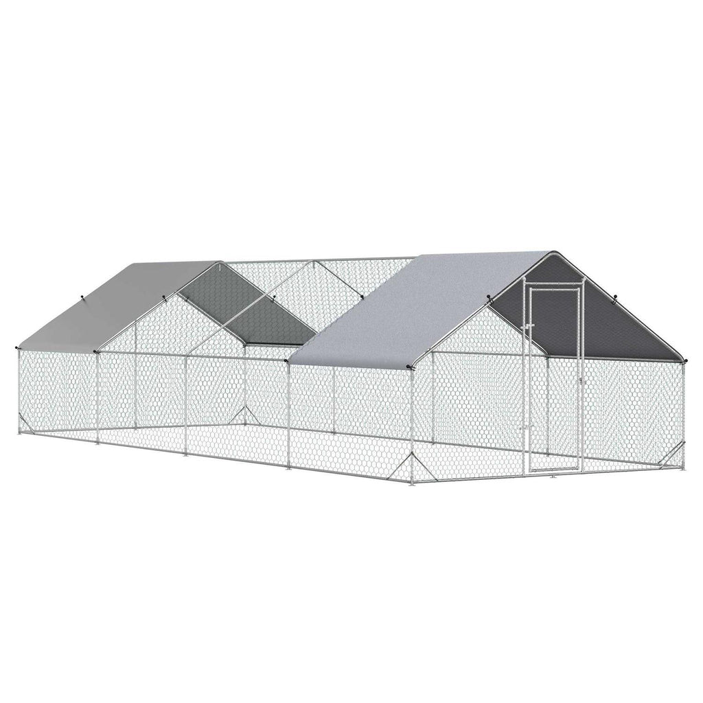 Large Metal Chicken Coop with Cover and Lockable Door P810