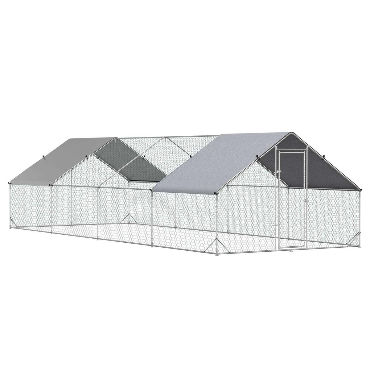 Large Metal Chicken Coop with Cover and Lockable Door P810
