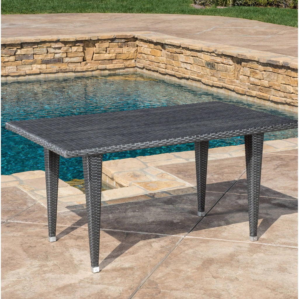 Rectangle Wicker Table Multi Brown X984