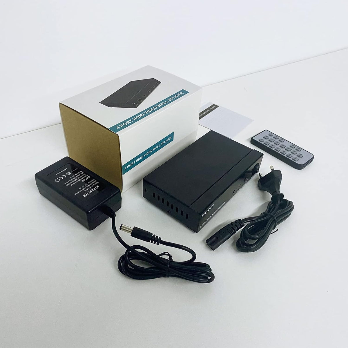 Video Wall Controller 2x2, HDMI TV Wall Processor 4K@30Hz, 4 HDMI Output, 8 Splicing Display Modes V671497