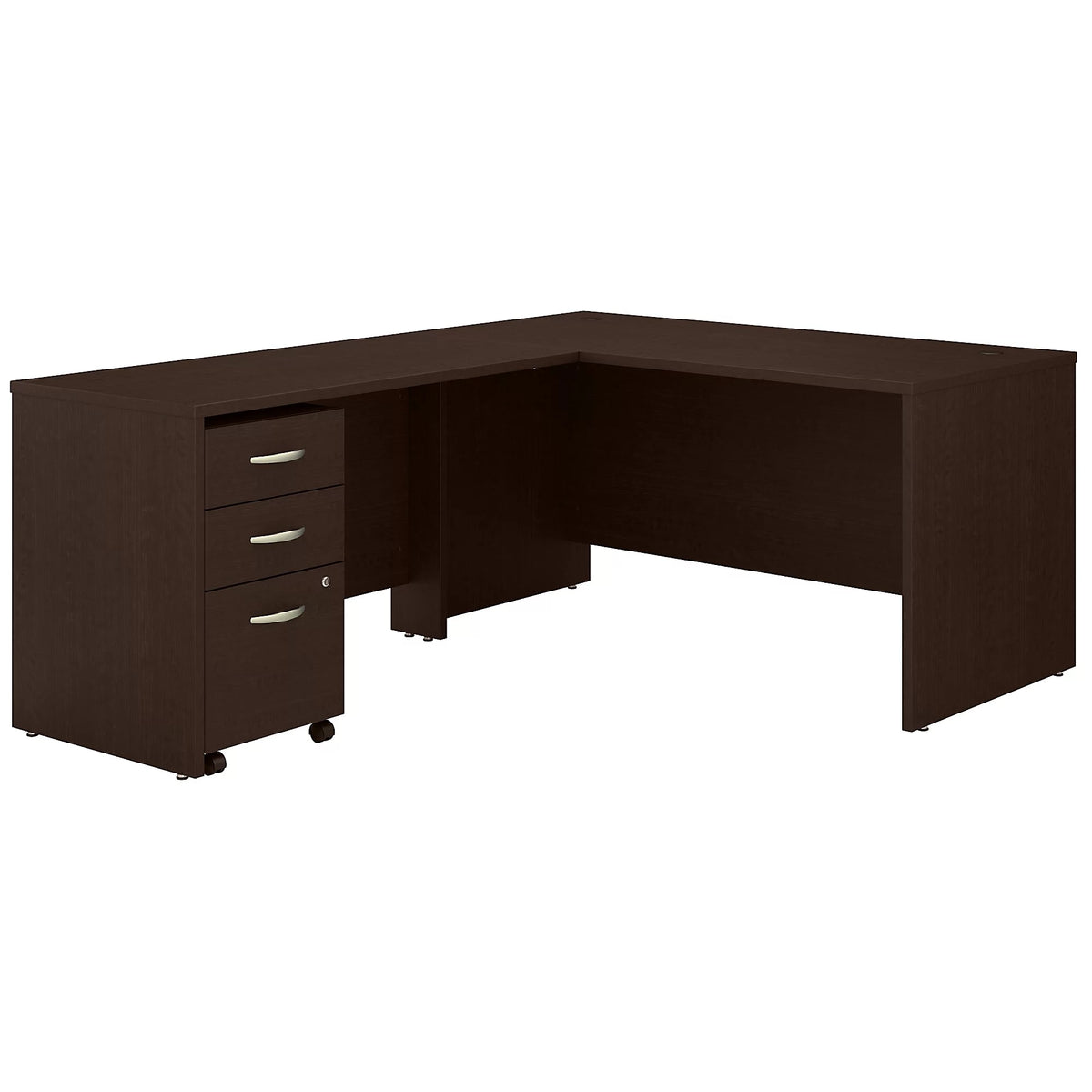 L Shaped Desk with Drawers in Mocha Cherry Y463073