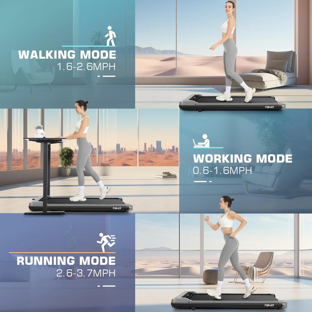 Black Electric Walking Pad Treadmill with Remote Control K707919