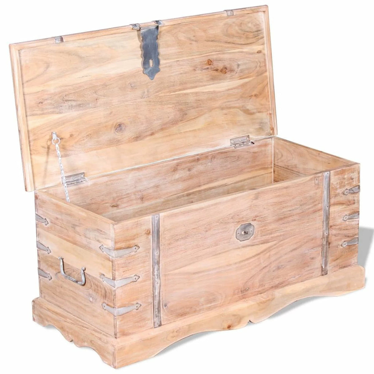 Brown Acacia Wood Storage Chest W3600