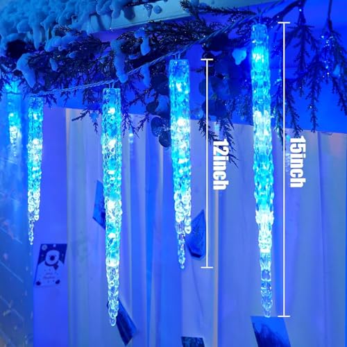 30ft 150 LED Cool White Icicle Lights with Remote K671931
