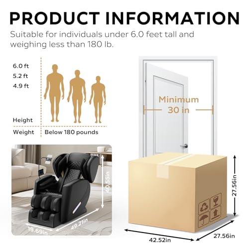 3D Zero Gravity Shiatsu Massage Chair Recliner with Heating R6065
