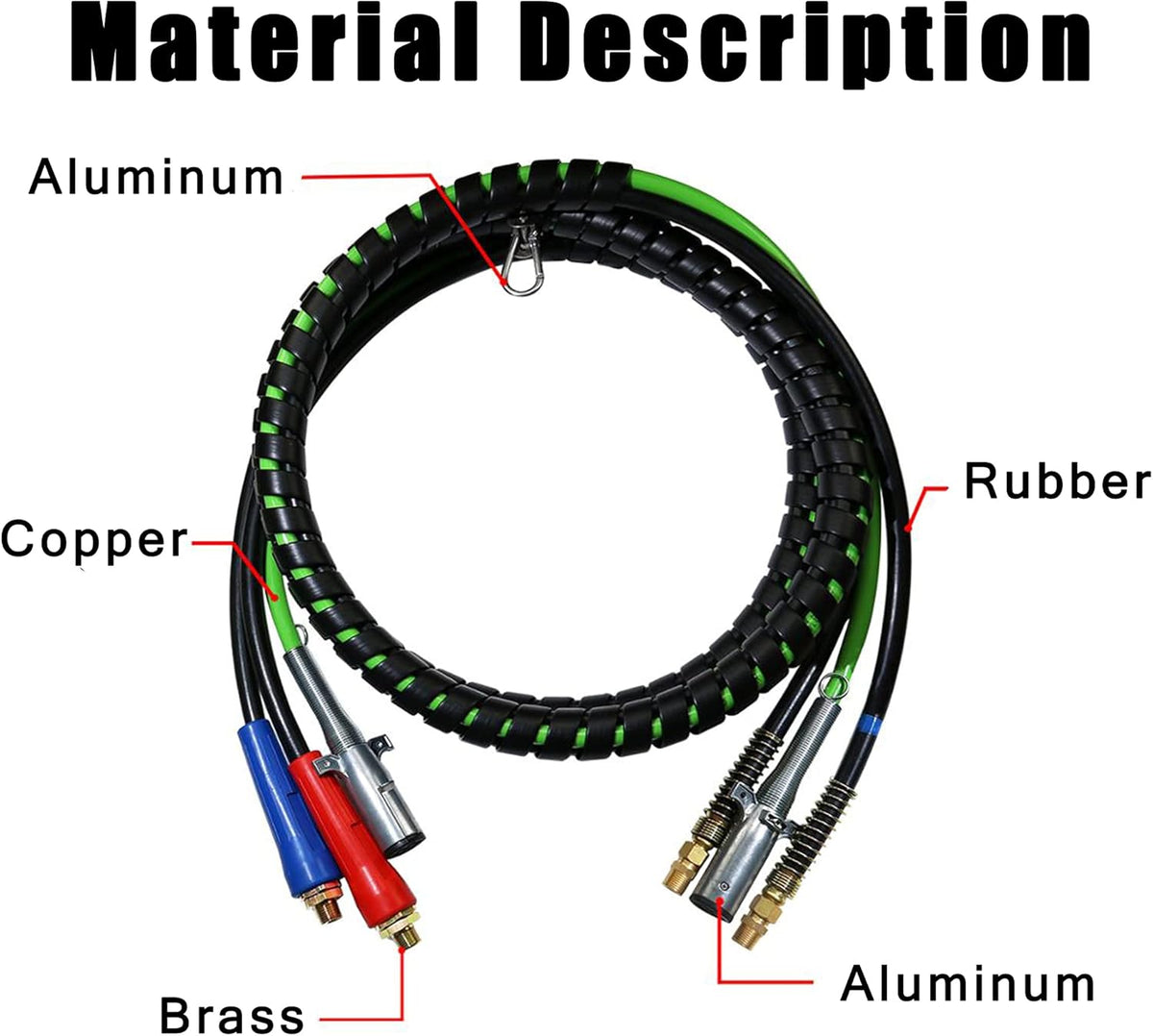 3 in 1 Semi Truck Air Hose Trailer Electrical Cable Assembly ABS Wire Rubber Air Line Tractor Parts R42337