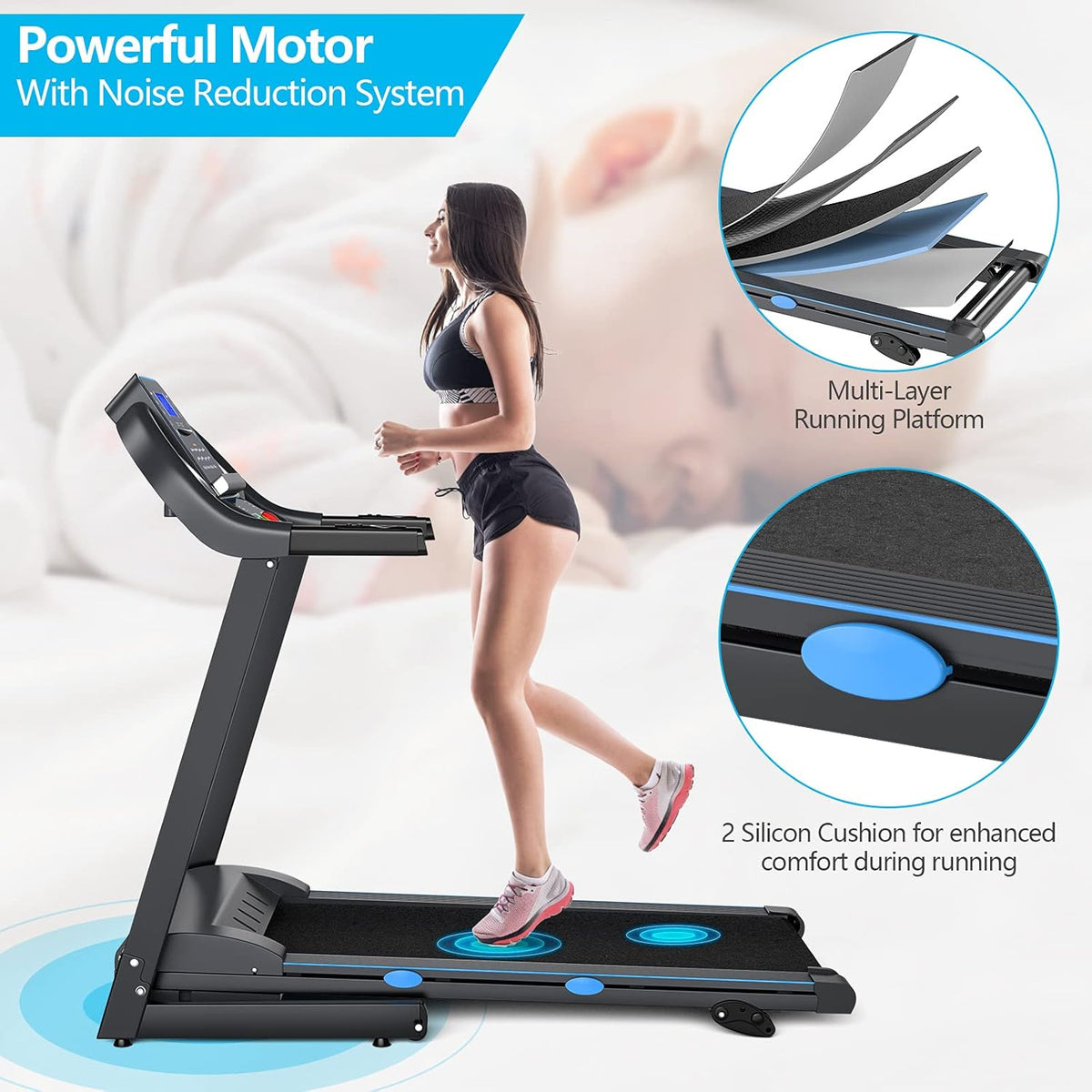 Foldable Treadmill with LCD Display W9014
