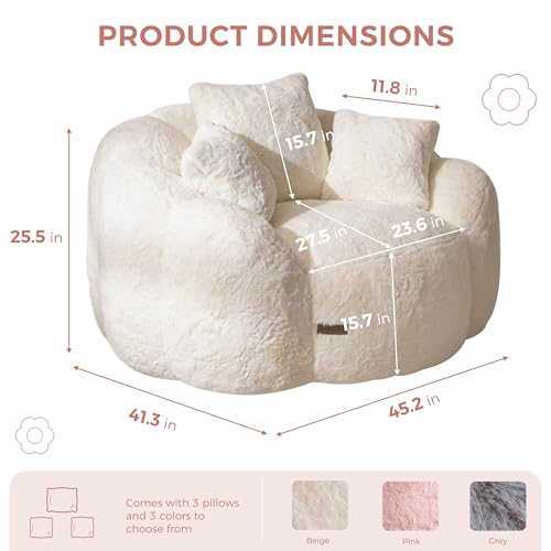 Beige Floral Shaped Bean Bag Sofa P146788