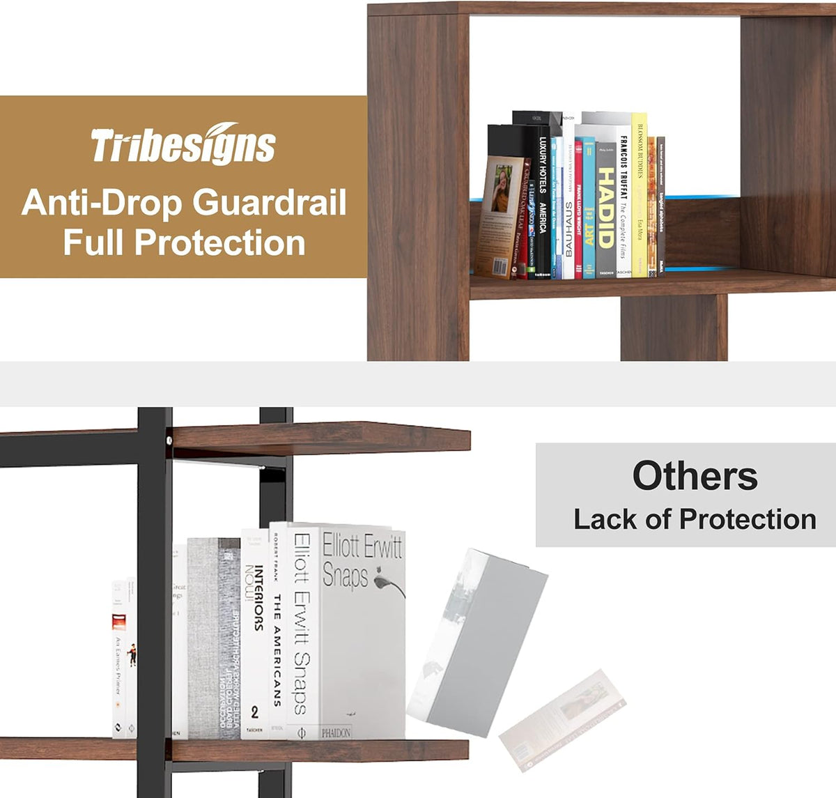 3 Tier 7-Cube Open Shelf Bookcase with Metal Leg A3535
