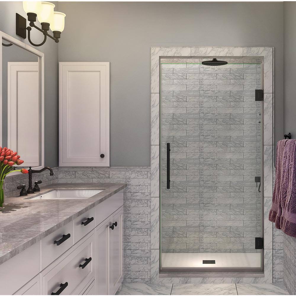 Black Hinged Frameless Shower Door N340954