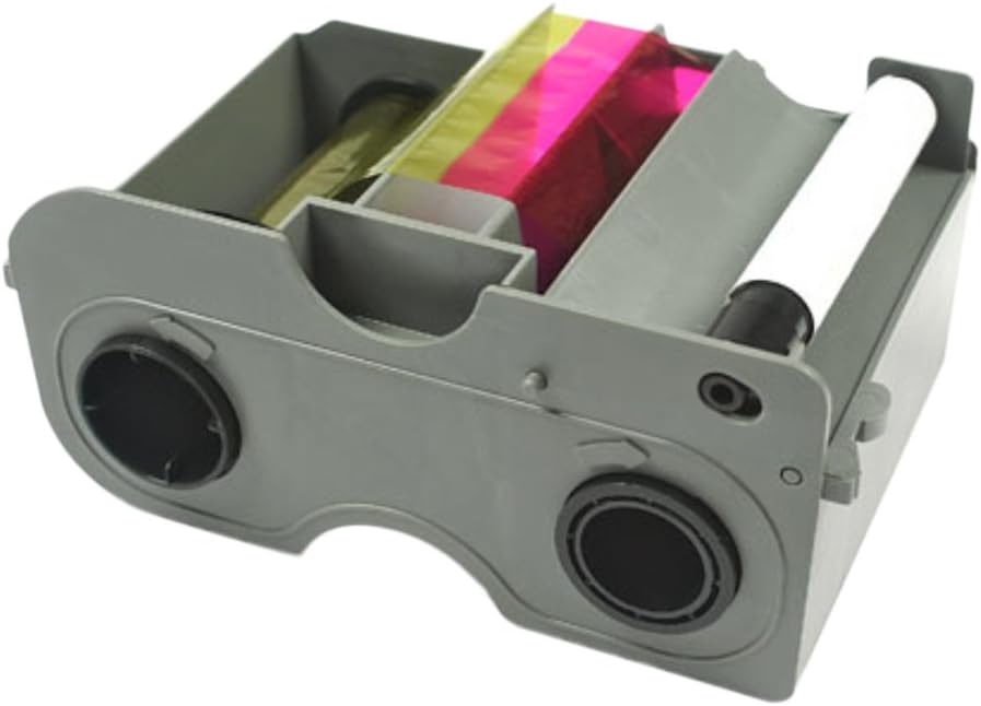 YMCKO Full Color Ribbon Cartridge with Resin Black and Clear Overlay Panel Q72564