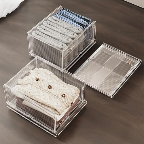 Clear Stackable Plastic Storage Bins B5450